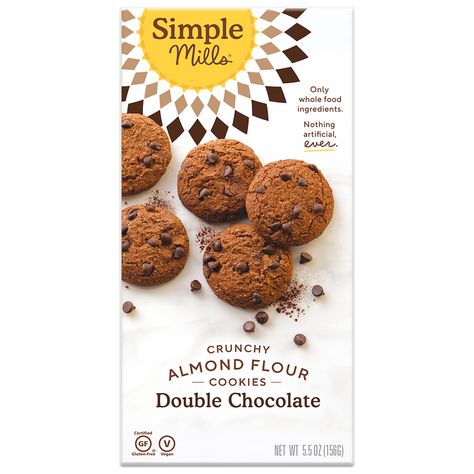 Crunchy Chocolate Chip Cookies, Simple Mills, Sugar Free Snacks, Almond Flour Cookies, Organic Coconut Sugar, No Flour Cookies, Double Chocolate Chip Cookies, Double Chocolate Cookies, Crunchy Cookies