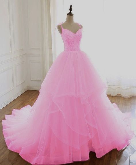 Pink Poofy Dress, Cinderella Pink Dress, Puffy Prom Dresses, Princess Ballgown, Sweet Sixteen Dresses, Poofy Dress, Pink Ball Gown, Trendy Prom Dresses, Workout Beginner