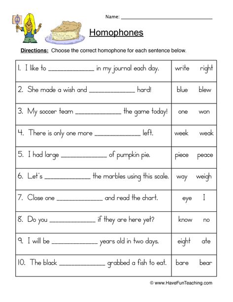 Homophones Worksheet: Read the sentences. Choose the proper form of the words right or write to complete each sentence. Information: Homophones Worksheet. Answer Key Included. Homophones Sentences, Homophones Activity, Homophones Worksheets, Worksheets For Grade 3, Have Fun Teaching, English Grammar Worksheets, 2nd Grade Worksheets, English Worksheets For Kids, Grammar Worksheets