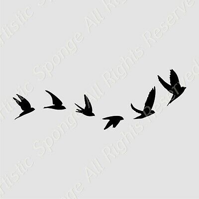 Flying birds mylar stencil. Reusable Thick MYLAR Craft Stencil for Furniture, Walls, Wood, Fabrics, Glass, Art, Canvas etc. Stencil size (sheet size - pattern is inside) A5 size 148 x 210 mm, 5.8 x 8.3 in. Shabby Chic Diy Crafts, Bird Stencil, Bird Free, Overlays Picsart, Stencils Printables, Romantic Shabby Chic, Bird Silhouette, Shabby Chic Crafts, Stencil Crafts