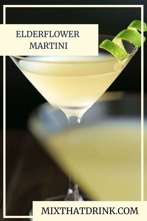 The Elderflower Martini takes your standard martini recipe and adds touches of St. Germain’s elderflower liqueur and lime. Elderberry Martini, Gin Martini Recipes, Dry Martini Recipe, Elderflower Martini, Tipsy Tuesday, Sweet Martini, Lemon Martini, Vodka Gimlet, St Germaine