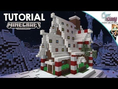 Ginger Bread House Minecraft, North Pole Minecraft, Minecraft Gingerbread House Ideas, Minecraft Santas Village, Minecraft North Pole, Gingerbread House Minecraft, Christmas House Minecraft, Minecraft Gingerbread House, Winter Minecraft Houses