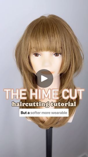 22K views · 1.1K reactions | How to get The Hime Cut ✂️ Haircut Tutorial #authenticbeautypartner  . This haircut in its classic form is super cute! Leave it to me, however, to always make a wearable and softer version . Follow along step by step to learn how to offer this trend to your guests who still want to feel natural while adding some edge and fun to their overall look . Products used to style: @authenticbeautyconcept.us  🍃 Hydrate spray conditioner to hydrate and prep for styling, offering the perfect amount of weight and slip 🍃 Shaping Cream used to add shine, control and sleekness - can be used before and/or after heat tolls and provides heat protection up to 450° . Link in bio to shop! Follow for more hair education and haircutting tutorials! I will be sharing hairstyles, step Pixie Haircut Tutorial Step By Step, Hime Cut Tutorial, Hime Cut Round Face, Himecut Short Hair, Hime Cut Wavy Hair, Layered Hime Haircut, Hime Haircut Short, Haircut Before And After, Short Hime Cut