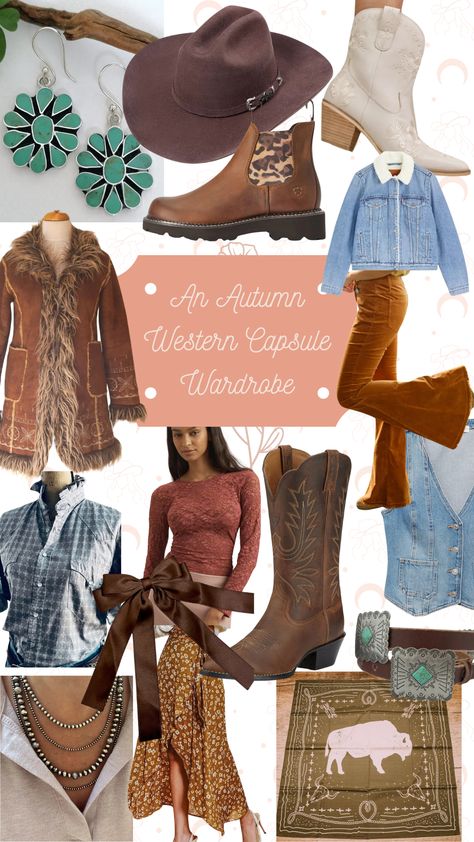 Creating a western-inspired autumn capsule wardrobe with us, featuring pieces that can be mix and matched! Country Capsule Wardrobe, Western Capsule Wardrobe, Autumn Capsule Wardrobe, Fall Capsule Wardrobe, Western Outfits, Mix N Match, Fall Fashion, Capsule Wardrobe, Autumn Fashion