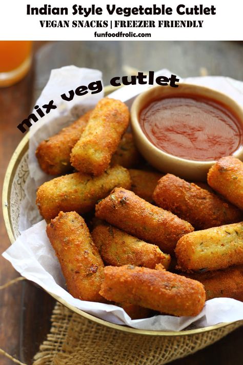 Veg Cutlet Recipes, Vegetable Cutlets, Fried Cheese, Veg Snacks, Cutlets Recipes, Cheese Sticks, Vegetarian Snacks, Potluck Recipes, Indian Snacks