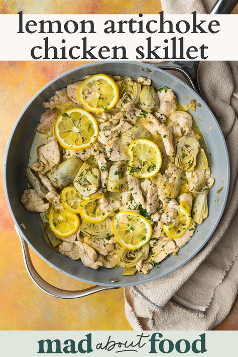 Chicken With Artichoke Hearts, Chicken Artichoke Recipes, Big Recipes, Lemon Artichoke Chicken, Chicken Artichoke Pasta, Artichoke Recipe, Chicken Artichoke, Lemony Chicken, Flavorful Dinner