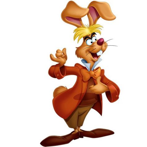 March Hare: identifying details - droopy brown ears, hairy head, brown or orange bowtie (paper eyebrows?) Madhatters Teaparty, Hare Character, March Hare Costume, Alice In Wonderland Cartoon, Film Alice In Wonderland, The March Hare, Donald Disney, Alice In Wonderland Drawings, Alice In Wonderland Characters