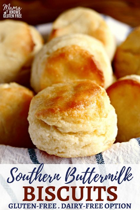 An easy gluten-free biscuits recipe made Southern style with buttermilk. Flaky and tender. With a dairy-free option. Recipe from www.mamaknowsglutenfree.com #glutenfree #glutenfreebreakfast #biscuits #glutenfreerecipe #glutenfreebread #easyrecipe #dairyfree #glutenfreebuttermilkbiscuits Gluten Free Buttermilk Biscuits, Pillsbury Gluten Free, Dessert Oreo, Gluten Free Biscuits, Desserts Vegan, Biscuits Recipe, Gluten Free Dairy Free Recipes, Buttermilk Biscuits, Dairy Free Options