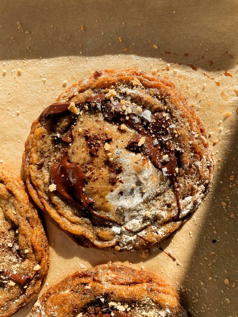 Whiskey Brown Butter Cookies, Chocolate Puddles, Chewy Sugar Cookie Recipe, Brown Butter Cookies, Graham Cracker Cookies, Brown Sugar Cookies, Cracker Cookies, Smores Cookies, Chewy Sugar Cookies