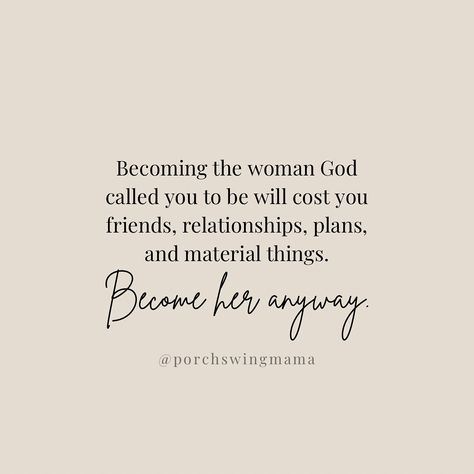 Become her anyway.✨ Follow @porchswingmama for daily quotes on motherhood, women, motivation & faith 🫶🏼 . . #pregnancy #momlife #momsofinstagram #motherhood #motherhoodunplugged #momquotes #postpartum #family #instagramgrowth #toddlerlife #momera #momssupportingmoms #teammotherly #thebump Join The Porch Mom community by following @porchswingmama @porchswingmama @porchswingmama Mom Community Quotes, Conservative Mom Quotes, Ministry Of Motherhood Quotes, Biblical Motherhood Quotes, Mother Figure Quotes, Christian Motherhood Quotes, Christian Mom Quotes, Quotes On Motherhood, Postpartum Quotes