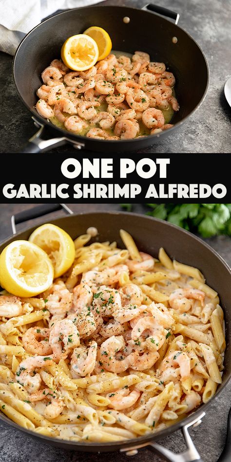 Prawns Alfredo Pasta, Garlic Shrimp Penne In Provolone Cream Sauce, How To Cook Shrimp For Alfredo, Shrimp Alfredo Penne Pasta, Garlic Shrimp Alfredo Pasta, One Pot Shrimp Alfredo, Crock Pot Shrimp Alfredo, Penne Shrimp Pasta, Healthy Shrimp Alfredo Recipe