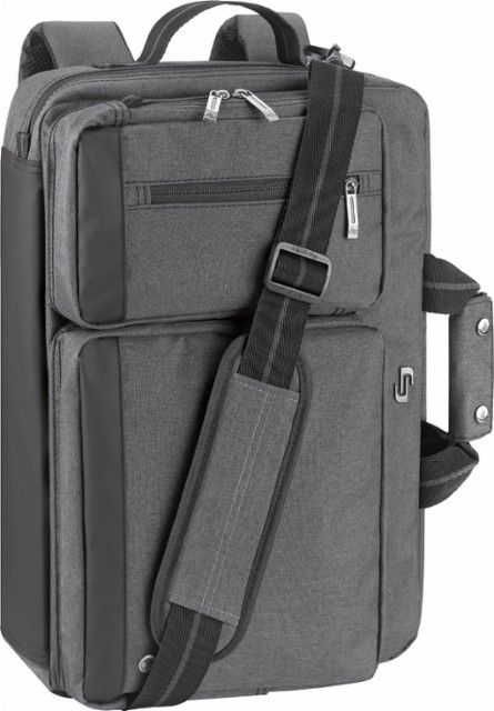 Solo - Urban Convertible Laptop Briefcase Backpack - Gray - Front_Zoom Stylish Backpacks For Men, Fashionable Purses, Laptop Screen Repair, Briefcase Backpack, Laptop Brands, Accessories Essentials, Laptops For Sale, Laptop Storage, Laptop Messenger Bags