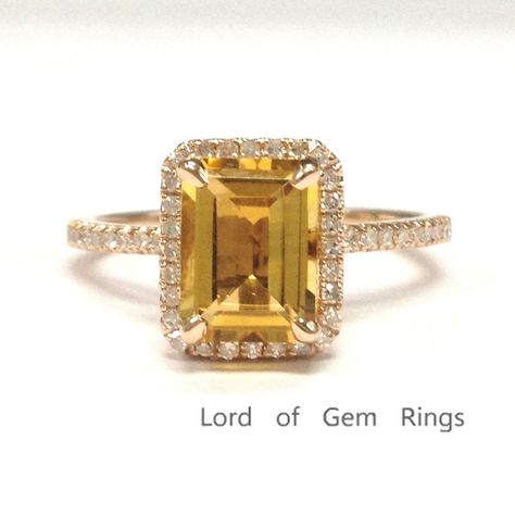 Citrine Engagement Ring, Engagement Ring Pave, Gem Rings, Citrine Ring Engagement, Delicate Gold Ring, Micro Pave Ring, Gold Rings Stackable, Pave Engagement Ring, Gem Ring