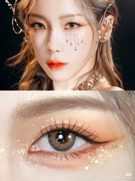 Korean Idol Makeup Look, Kpop Idol Eye Makeup, Kpop Idol Makeup Tutorial, Idol Makeup Korean, Korean Makeup Look Natural, Kpop Idol Makeup Look, Kpop Eye Makeup, Korean Makeup Products Aesthetic, Korean Idol Makeup