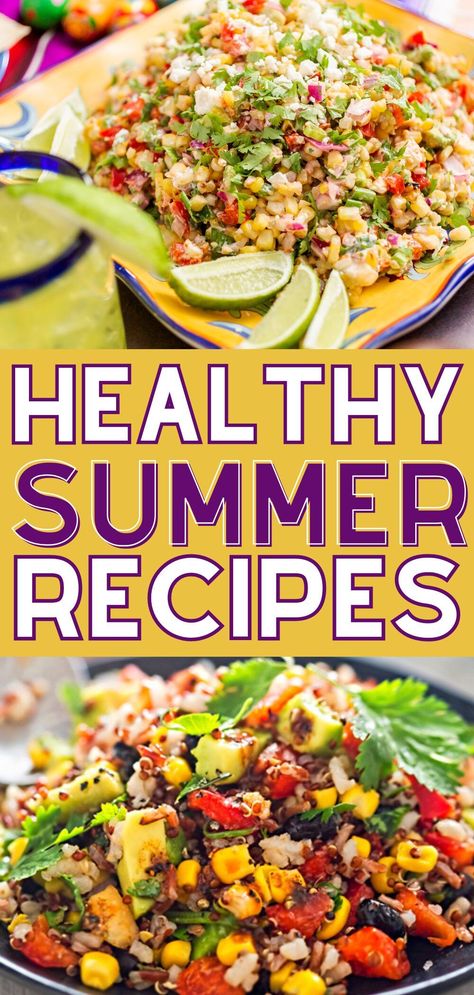 Looking for refreshing and healthy summer recipes? Check out these 12 easy summer salad recipes.  These all fit into your healthy diet seamlessly.  Ranging from pasta salad recipes to classic chicken salads and onto savory fruit and vegetable combo salads. These heaalthy summer recipes are perfect for picnic salads, BBQ side salad ideas and beyond. If you need a few summer side dishes or complete summer meals, these easy summer salad ideas can stand alone for a full delicious meal! Easy Summer Vegetarian Recipes, Summer Salad Recipes Healthy Easy, Vegtables Dishes Summer, Classic Salad Recipes, Refreshing Summer Meals, Summer Salads Recipes, Summer Salad Recipes Healthy, Summer Vegetable Salad, Summer Salad Ideas