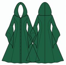 Hooded Robe Pattern, Hooded Dress Pattern, Cloak Sewing Pattern, Cosplay Sewing Patterns, Elvish Dress, Aries Style, Cloak Pattern, Cape Pattern Sewing, Free Cosplay