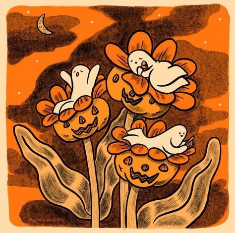 Vintage Halloween Aesthetic Widget, Fall Aesthetic Animated, Cute Halloween Asthetics, Fall Illustration Art Vintage, Funky Halloween Art, Spooky Halloween Wallpaper Ipad, Old School Halloween Aesthetic, Vintage Halloween Laptop Wallpaper, Cute And Spooky Aesthetic