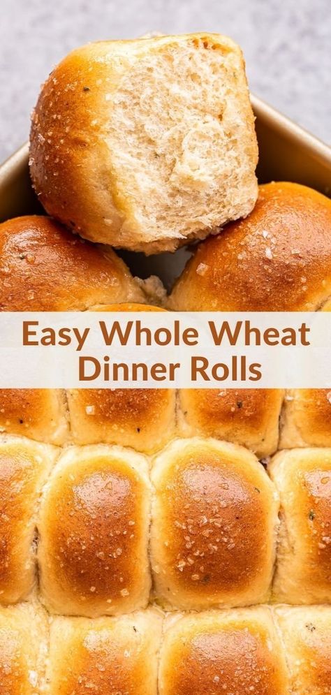 Soft, fluffy, tender whole wheat dinner rolls are a wonderful addition to your next meal or holiday dinner! If you’re new to bread baking, this is an easy to make dinner roll recipe that won’t disappoint! #rolls #dinnerrolls #wholewheatrolls #thanksgiving #christmas #easter #sidedish #baking Whole Wheat Dinner Rolls, Wheat Dinner Rolls, Wheat Rolls, Dinner Roll Recipe, Whole Wheat Rolls, Gluten Free Recipes Side Dishes, Traditional Holiday Recipes, Best Homemade Bread Recipe, Dinner Roll