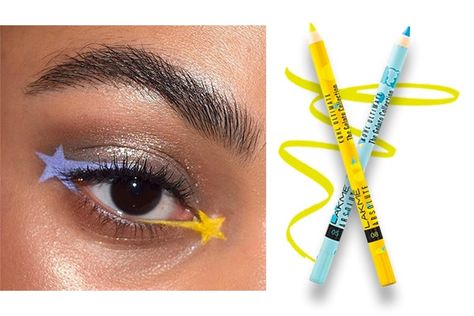 Pretty pastel eyeliner looks you need to try this summer | Be Beautiful Yellow Eyeliner Looks, Pastel Eyeliner, Cute Eyeliner, Yellow Eyeliner, How To Use Pastels, Perfect Winged Eyeliner, Pretty Eye Makeup, Latest Makeup Trends, Graphic Eyeliner