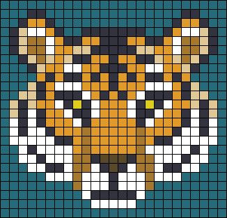 Tiger Cross Stitch Pattern, Pixel Art Chat, Small Pixel Art Ideas, Pixel Art Grid, Animal Cross Stitch Patterns, Pixel Crochet, Tapestry Crochet Patterns, Pixel Pattern, Cross Stitch Animals