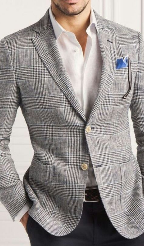 Man Style ☆This grey suit is on my list. It's one of the classics, never has gone out of style. Sport Coat Outfit, Sports Jackets, Grey Suit, Fashion 2014, Checked Jacket, David Gandy, Suits Dress, Men's Outfits, Sharp Dressed Man