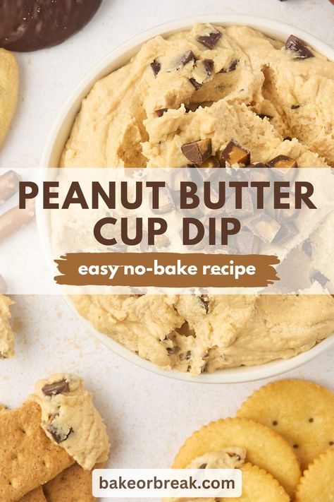 Quick, creamy, and loaded with peanut butter flavor, this Peanut Butter Cup Dip is the perfect sweet treat! Serve with pretzels, cookies, or fruit for a fun and delicious dip everyone will love! Reese’s Peanut Butter Cup Dip, Cookie Butter Dip, Peanut Butter Cup Dip, Sweet Dips For Parties, Peanut Butter Cup Pie Recipe, Peanut Butter Desserts Healthy, Peanut Butter Dipping Sauce, Easy Dessert Dips, Sweet Dip