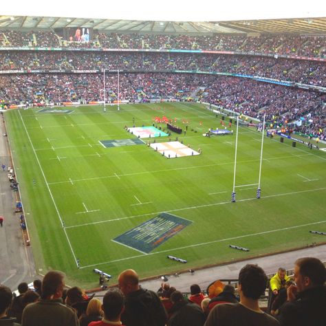 Twickenham Stadium @ England v Wales 2012 RBS 6 Nation fixture Rugby Stadium, Twickenham Stadium, Wales Rugby, England Rugby, British Sports, Rugby, Wales, Soccer Field, England