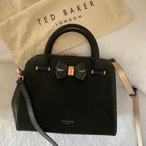 Ted Baker Bow Detail Black Leather Bowler Bag Ted Baker Bag Handbags, Ted Baker Handbag, Ted Baker Bag, Bowler Bag, Side Bags, Ted Baker London, Birthday Wishlist, Arm Candy, Bow Detail