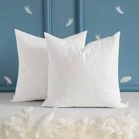 Amazon.com: MIULEE 22 x 22 Throw Pillow Inserts, Set of 2 Down and Feather Cotton Decorative Pillows, Square Sham Stuffer for Sofa Couch Cushion Living Room Cushion : Home & Kitchen Fluffy Throw Pillows, Cushion Living Room, Living Room Cushions, Couch Cushion, Feather Pillows, Throw Pillow Inserts, Euro Pillow, Couch Cushions, How To Make Pillows