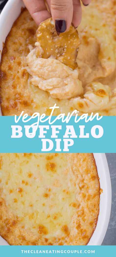 Chickpea Buffalo Chicken Dip, Tofu Buffalo Chicken Dip, Buffalo Dip Without Chicken, Vegetarian Recipes Without Beans, Buffalo Vegetarian Recipes, Non Dairy Finger Foods, Vegetarian Recipes For Potluck, Vegan Gluten Free Recipes Appetizers, Vegetarian Dips For Parties