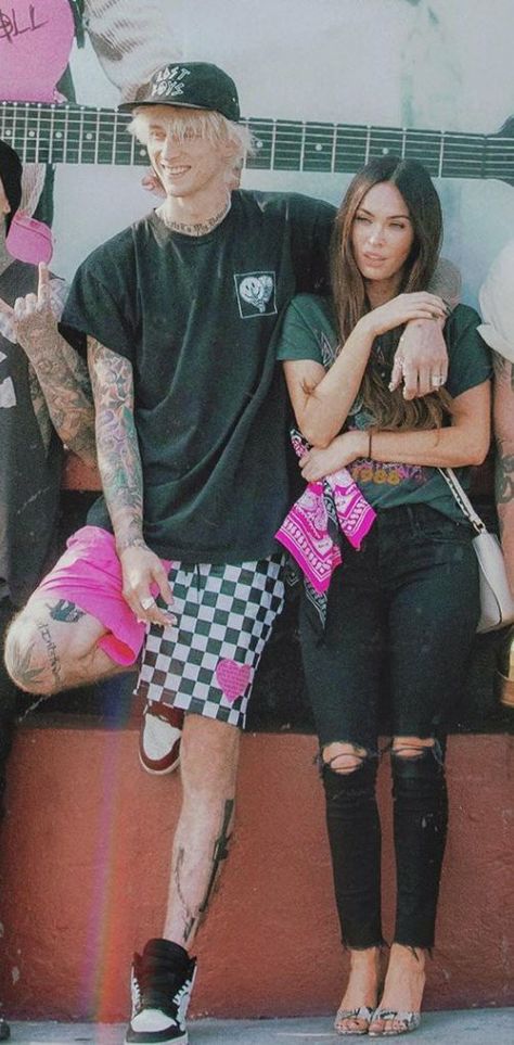 Meghan Fox Mgk, Colson Baker And Megan, Megan Fox Mgk Style, Megan And Mgk, Mgk Style, Mgk Outfits, Mgk Megan, Mgk And Megan, Megan Fox And Mgk