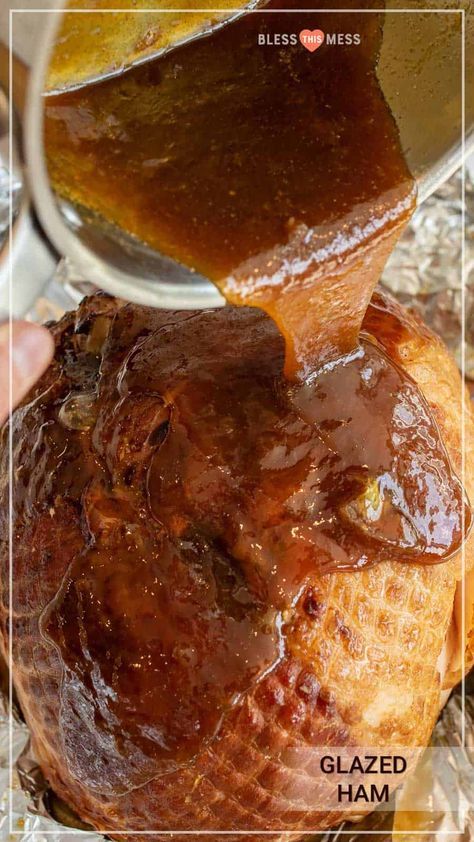 Brown sugar glazed ham is an easy, flavorful recipe for juicy ham with a sweet and salty, caramelized outside, perfect to serve to a crowd for a holiday meal. Ham is a holiday meal staple, and this simple recipe gives you all the tools to glaze your own at home for big flavor and a satisfying and delicious end product. #glazedham #brownsugarglazedham #ham #holidayham #hamrecipe #holidayfood #holidayrecipes #thanksgivingrecipes Brown Sugar Glazed Ham, Juicy Ham, Honey Baked Ham Recipe, Ham Glaze Brown Sugar, Ham Recipes Baked, Ham Dinner, Ham Glaze Recipe, Honey Glazed Ham, Honey Baked Ham