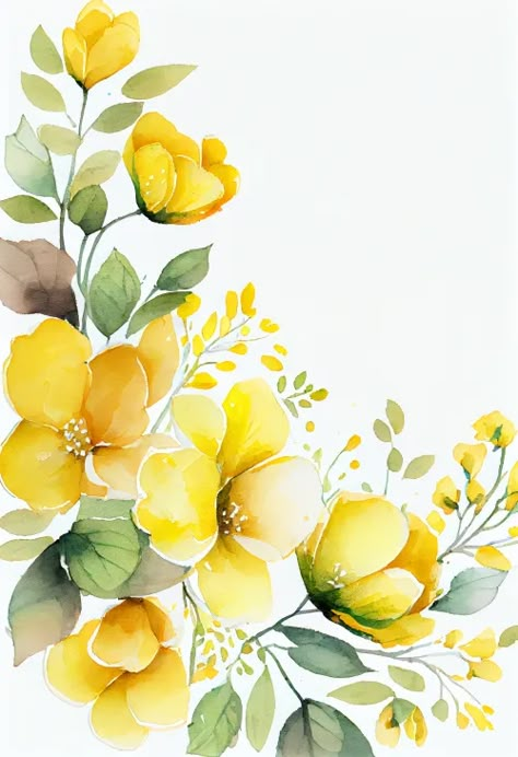 Yellow Flower Background, Yellow Flowers Painting, Image Flower, Flower Background Images, Roses Art, Pichwai Paintings, Flower Background, Flower Border, Yellow Flower