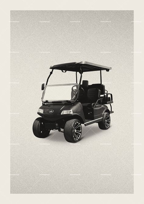 Golf Cart poster featuring a vintage design style. The high-quality print showcases a beautiful illustration of a golf cart, over a grunge background. Perfect for any golf fan looking to add some flair to their living space. Vintage Golf Poster, Retro Golf, Wall Art For Office, Art For Office, Golf Poster, Office Vintage, Sports Posters, Club Poster, Vintage Golf