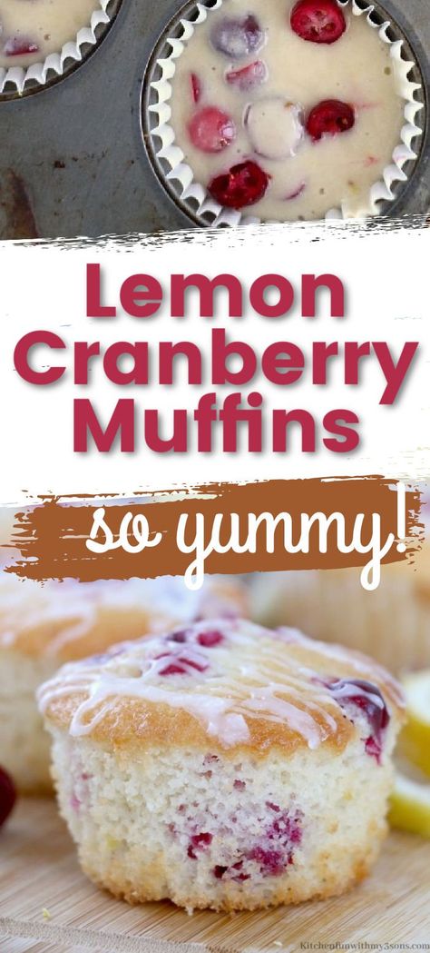 Cranberry Xmas Cake, Lemon Cranberry Muffins, Cranberry Orange Muffin Recipe, Blueberry Muffin Bread, Cranberry Recipes Muffins, Lemon Muffin Recipes, Lemon Cranberry, Muffins For Breakfast, Cranberry Dessert