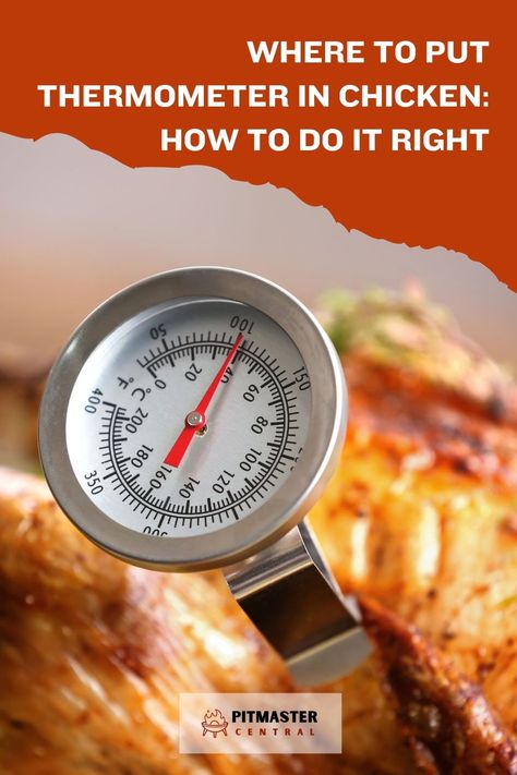 Proper thermometer placement is crucial when cooking chicken to ensure it is safe to eat. Learn the correct technique for where to put the thermometer in your chicken to avoid undercooking or overcooking. Follow these tips to help you master the art of cooking poultry perfectly every time. Enjoy juicy and flavorful chicken dishes with confidence knowing you have cooked it to the right temperature. Smoked Chicken Rub, Bbq Tips, Turkey Thighs, Cooking Whole Chicken, Chicken Rub, Bbq Hacks, Art Of Cooking, Spatchcock Chicken, Digital Meat Thermometer