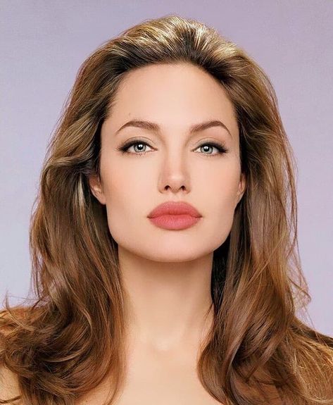 💙 Jawline Women, Fan Image, Girl Falling, Angelina Jolie, Beauty Face, Beauty Secrets, Beauty Make Up, Brown Hair, Cool Hairstyles