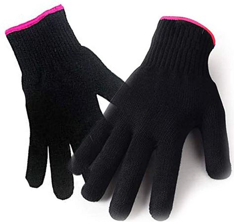 Amazon.com: 2 Heat Resistant Glove for Hair Styling, Curling Iron, Flat Iron and Curling Wand, Black, Pink Edge : Tools & Home Improvement Styling Gloves, Hair Perming, Cool Gloves, Mobile Hair Salon, Curling Wands, Curling Hair, Flat Iron Curls, Hair Waver, Curling Hair With Wand