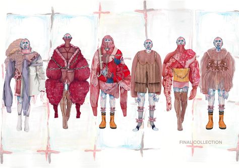 2020 — Northumbria Fashion Fashion Lineup Illustration, Northumbria Fashion, Fashion Collection Inspiration, Fashion Portfolio Layout, Textiles Sketchbook, Fashion Illustration Collage, Conceptual Fashion, Fashion Design Sketchbook, Fashion Design Portfolio