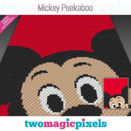 Mickey Peekaboo by Two Magic Pixels Crochet Graph Patterns Easy, Cross Stitch Graph, Crochet A Blanket, Tunisian Simple Stitch, Stitches Design, Disney Crochet Patterns, Disney Crochet, Simple Stitch, Tunisian Crochet Stitches