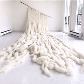 Meghan Shimek Weave with Roving Textiles Sculpture, Dress Your Tech, Textile Sculpture, Sculptural Object, Knitted Wit, Hula Hoop, Weaving Art, Sheep Wool, Merino Wool Blanket