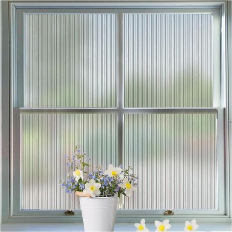 Beautysaid Reeded Glass Window Film Privacy: Frosted Privacy Film for Glass Windows Self Adhesive Opaque Window Film Vinyl Anti UV Static Cling No Glue Window Sticker Cover for Home Office, 45x200cm : Amazon.co.uk: Home & Kitchen Reeded Glass Window, Frosted Window Film, Reeded Glass, Toilet Door, Privacy Film, Window Privacy, Window Film Privacy, Window Films, Office Bathroom