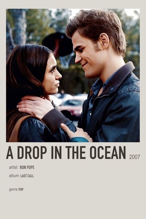 Paul Wesley Vampire Diaries, Oceans Song, A Drop In The Ocean, Vampire Diaries Characters, Tvd Aesthetic, Minimalistic Poster, Minimalist Music, The Vampire Diaries Characters, Vampire Diaries Poster