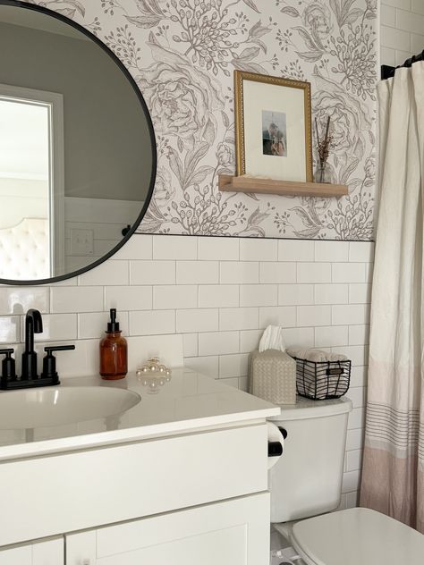 White mosaic tile bathroom