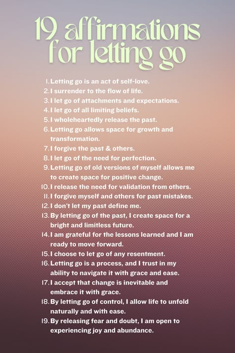 Forgive Myself Affirmations, Letting Go Of The Past Journal Prompts, Releasing Limiting Beliefs, Release Limiting Beliefs Affirmations, I Let Go Of Affirmations, Letting Go Of Control Affirmation, Mantras For Letting Go, I Release Myself From The Versions, Letting Go Mantra