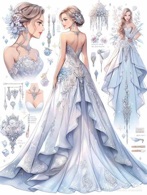 Baju Kahwin, Gown Drawing, Dreamy Gowns, Mode Tips, Dress Illustration, Dress Design Drawing, Old Fashion Dresses, Chique Outfits, Fantasy Dresses