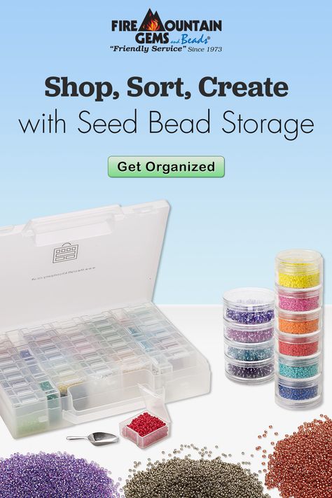 Discover seed bead organization tips from jewelry-making expert Tammy Honaman in this FREE article. Today is the perfect day to start getting organized. #FMGDesign #SeedBeads Seed Bead Organization, Bead Organization, Bead Storage, Crimp Beads, Fire Mountain Gems And Beads, Fire Mountain, The Perfect Day, Fire Mountain Gems, How To Organize