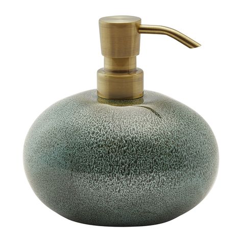 Give your bathroom a much-needed refresh with this Ugo soap dispenser from Aquanova. Beautifully handmade from stoneware in a rich forest green hue, this soap dispenser features a reactive glaze finis Soap Dispenser Tray, Bathroom Accessories Design, Bathroom Accessories Luxury, Pretty Soap, Ceramic Soap Dispenser, Ceramic Accessory, Detergent Dispenser, Green Soap, Forest Color