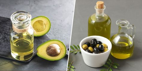 Avocado Oil Vs. Olive Oil: Which Is Healthier? Avocado Oil Vs Olive Oil, Living Proof Hair Products, Human Nutrition, Cooking Oils, Nutrition And Dietetics, Trending Recipes, Healthy Oils, Diet And Nutrition, Avocado Oil