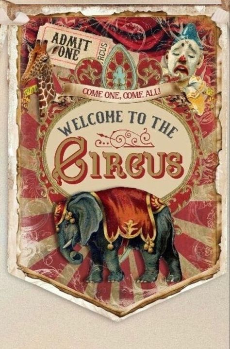 Indian Circus, Circus Artwork, Circus Bedroom, Welcome To The Circus, Circus Background, Haunted Carnival, Circus Crafts, Vintage Circus Posters, Circus Carnival Party